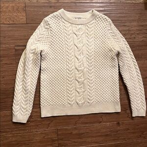 Nili Lotan x Target Cable Knot Sweater in Cream Size L